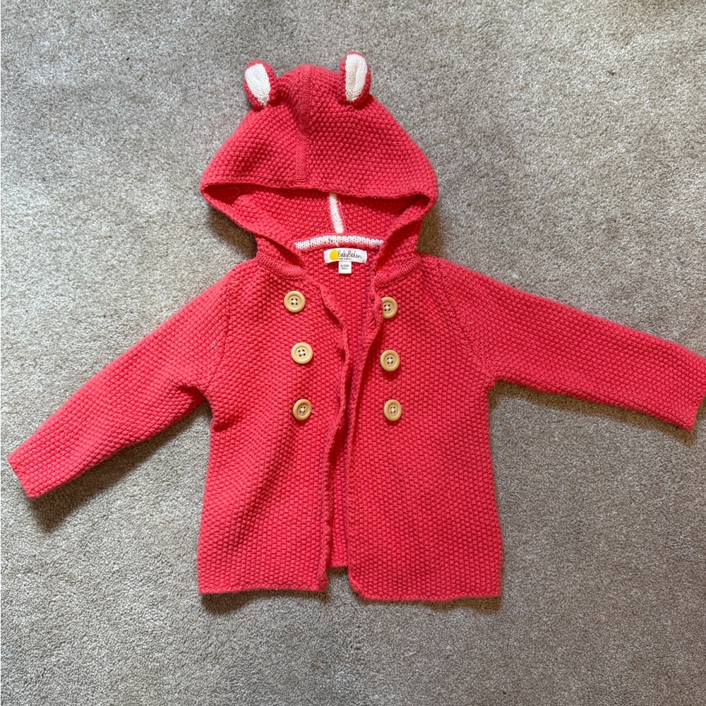 Baby Boden Hooded Knit Baby Cardigan with Ears